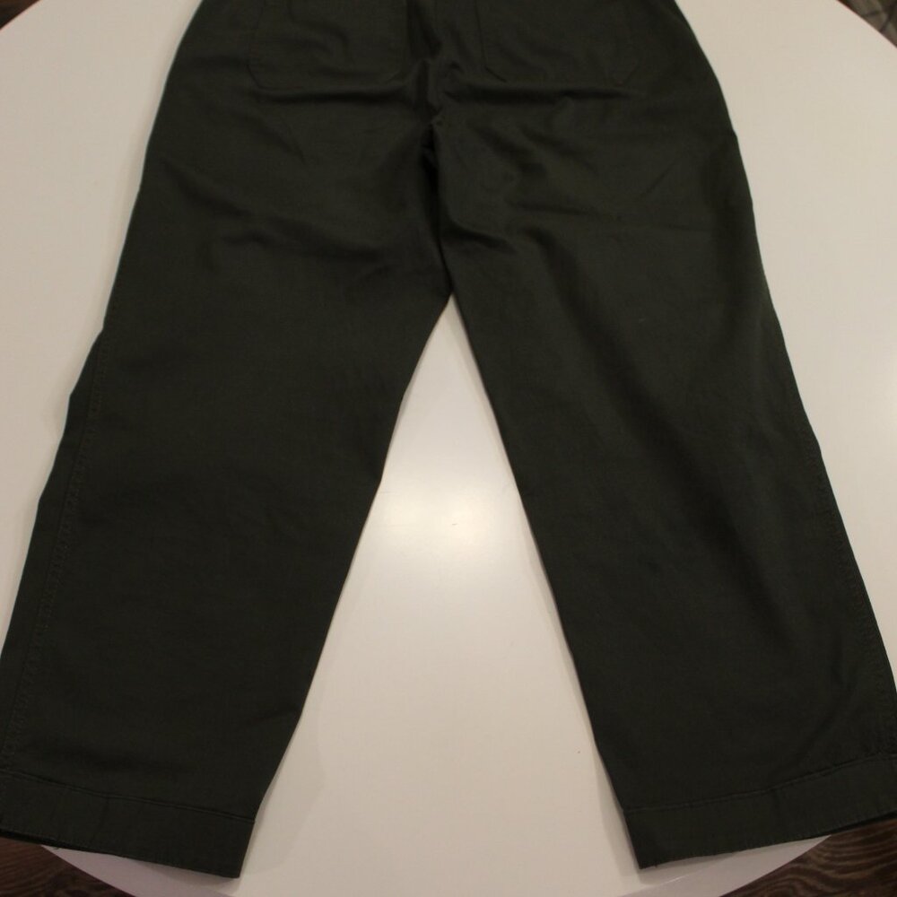Talbots Crop Pants Size 6P Green High Rise Patch Pockets Stretch Cotton Utility - Picture 11 of 11